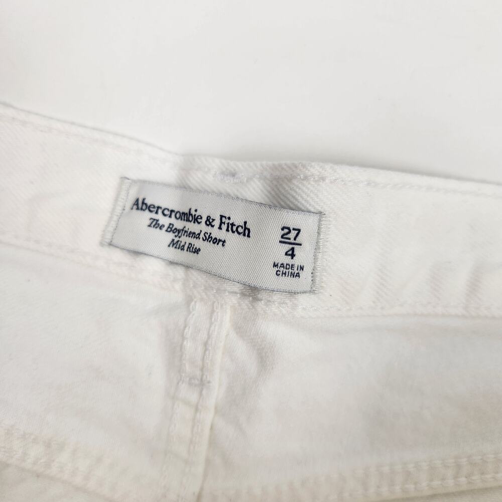 Abercrombie & Fitch The Boyfriend Short Jeans White Size 27 US 4 Distressed NWT - Picture 4 of 5